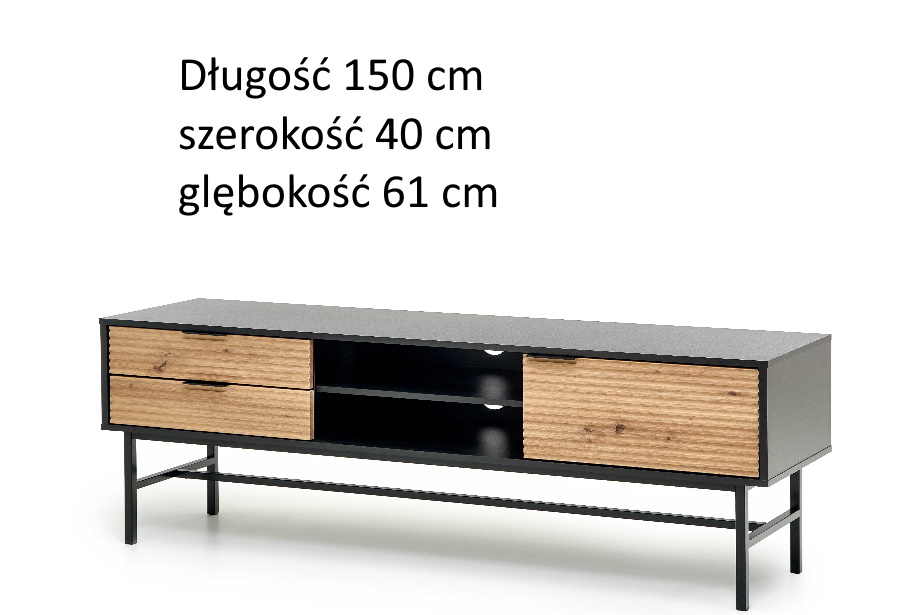 szafka pod telewizor z drewna akacjowego Pure 165 cm